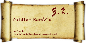 Zeidler Karád névjegykártya